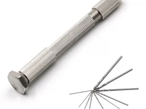 taladro manual gris para joyeria