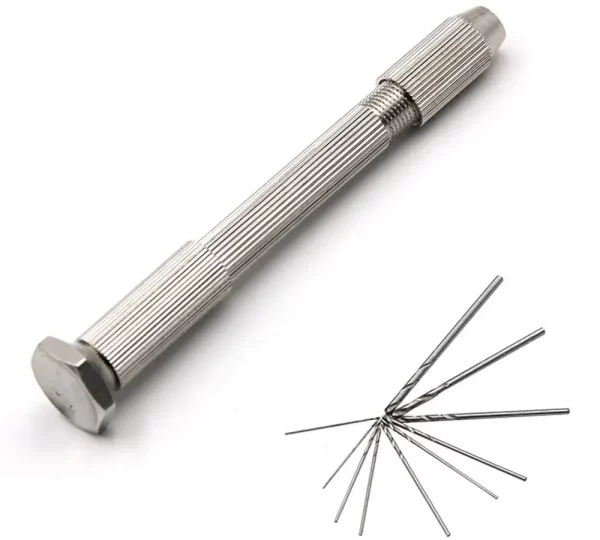 taladro manual gris para joyeria
