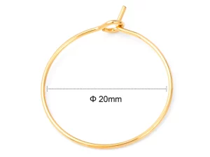 Aros dorados 20mm acero inox 10 uds