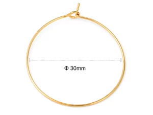 Aros dorados 30mm acero inox 10 uds