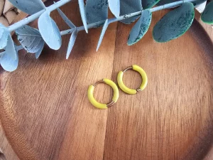 Aros Dorados Esmaltados Acero Inox