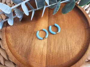 Aros Dorados Esmaltados Acero Inox