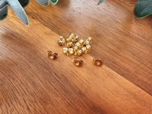 Cierre pendientes dorado acero inox 20 uds