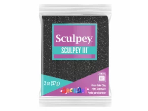 Sculpey lll Negro Glitter