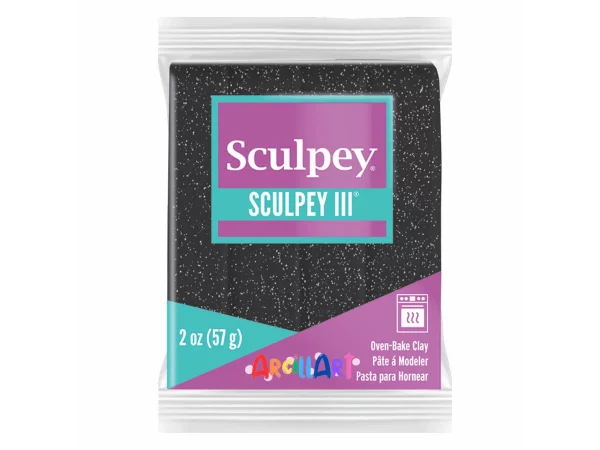 Sculpey lll Negro Glitter