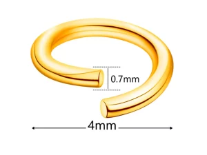 anillas doradas 4mm acero inox 50 uds