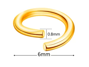 anillas doradas 6mm acero inox 30 uds