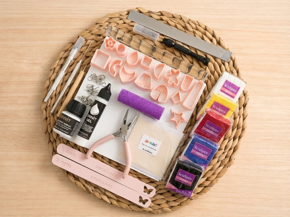 Guía para iniciarte en la arcilla polimérica 3 Kits de iniciación a la arcilla polimérica con herramientas y cortadores